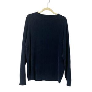 🟢Tommy Bahama Navy Chenille Ribbed Knit Crew Neck Sweaters Size M